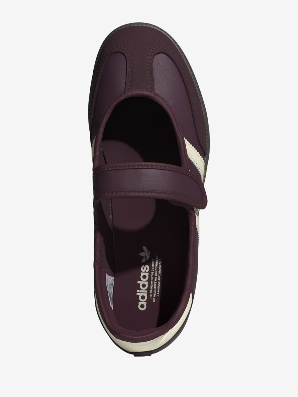 adidas Samba Mary-Jane Sneakers Burgundy with Cream Stripes - Picture 5 of 7